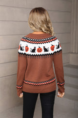 Graphic Pumpkin Halloween Sweater