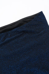 Glitter Strapless Sash Mini Dress