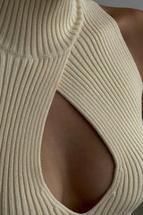 Ribbed Cutout Knit Top