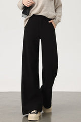 Fleece Lined Wool Blend Knit Pants