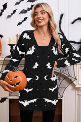 Halloween Bat Jacquard Knit Sweater