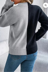 Halloween Ghost Pumpkin Colorblock Sweater