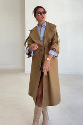 Belted Lapel Wool Overcoat