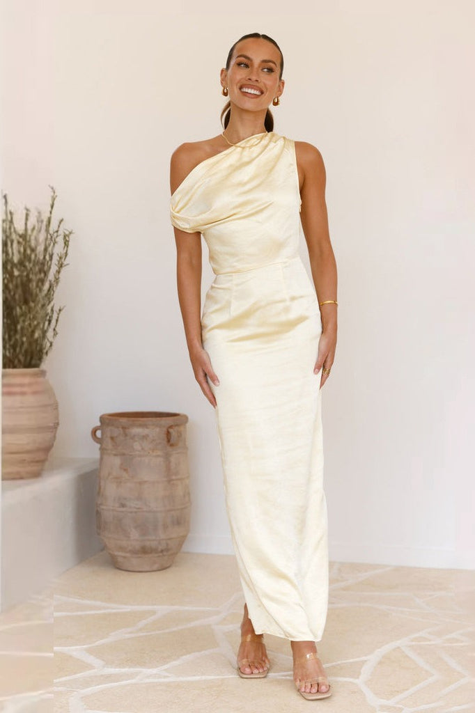 Solid Sleeveless Asymmetric Formal Dress