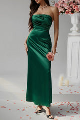 Solid Bustier Bodycon Gown Formal Dress S / Green