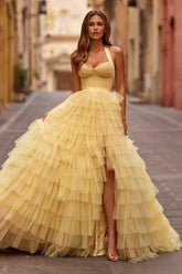 Sexy Layered Tulle Formal Dress XS / Yellow