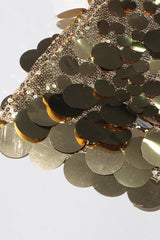 High Waist Sequin Panel A Line Maxi Skirt