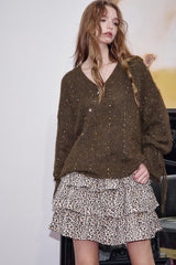 V Neck Long Sleeve Relaxed Sweater