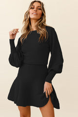 Slim Fitted Knit Long Sleeve Sweater Dress