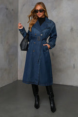 Casual Oversized Denim Trench Overcoat