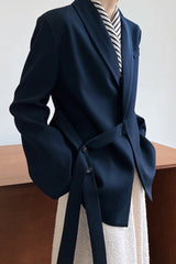 Fashionable Draped Apple Collar Blazer