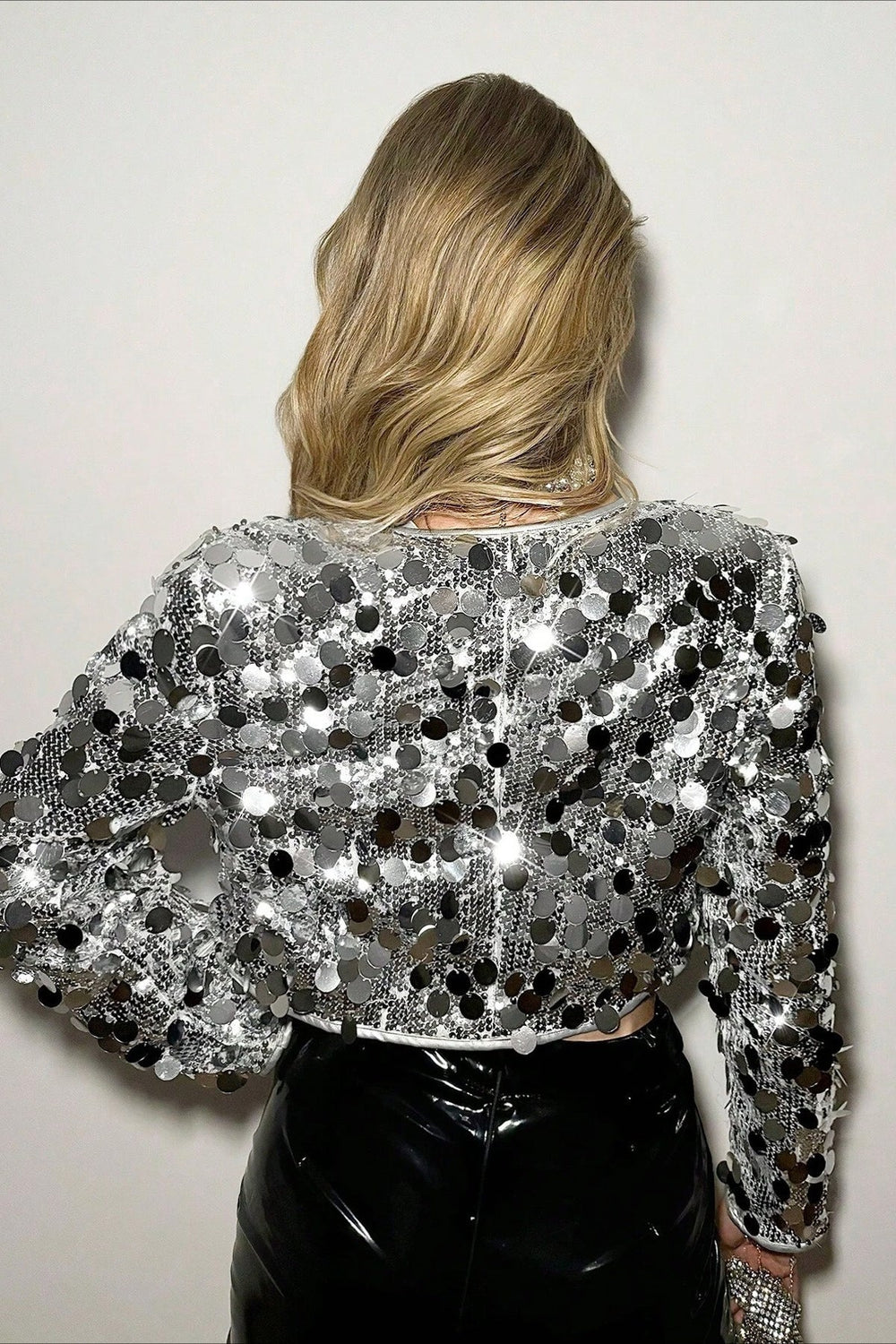 Silver Sequin Fashion Coat coats