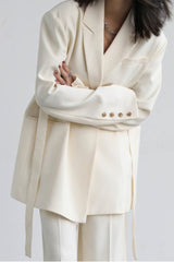 Belted Shoulder Detail Blazer