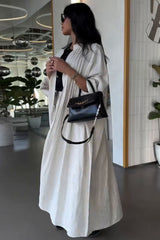 Pleated Relaxed Fit Open Detail Overcoat