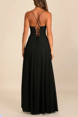Sexy Halter Backless Maxi Formal Dress