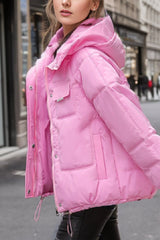 Cropped Insulated Cargo Puffer Jacket