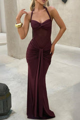 Mesh Panel Sash Maxi Dress