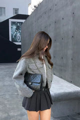 Cropped Wool Street Style Jacket