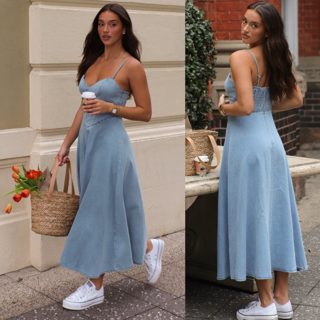 Aqua Mirage Maxi Dress - Blue