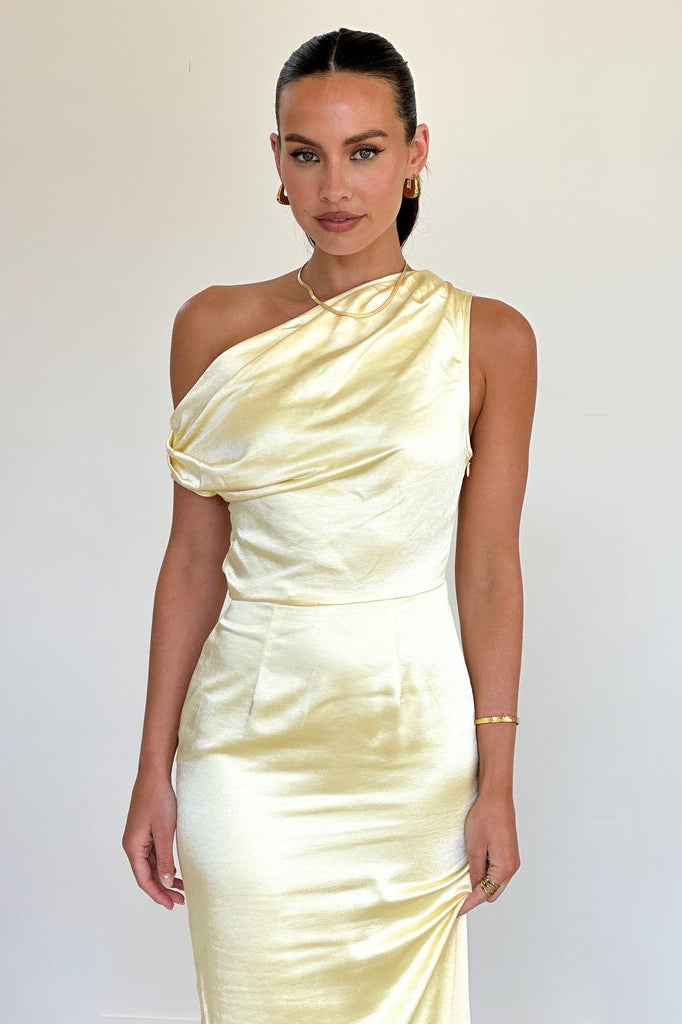 Solid Sleeveless Asymmetric Formal Dress