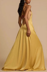 Backless Satin Slip Maxi Dress
