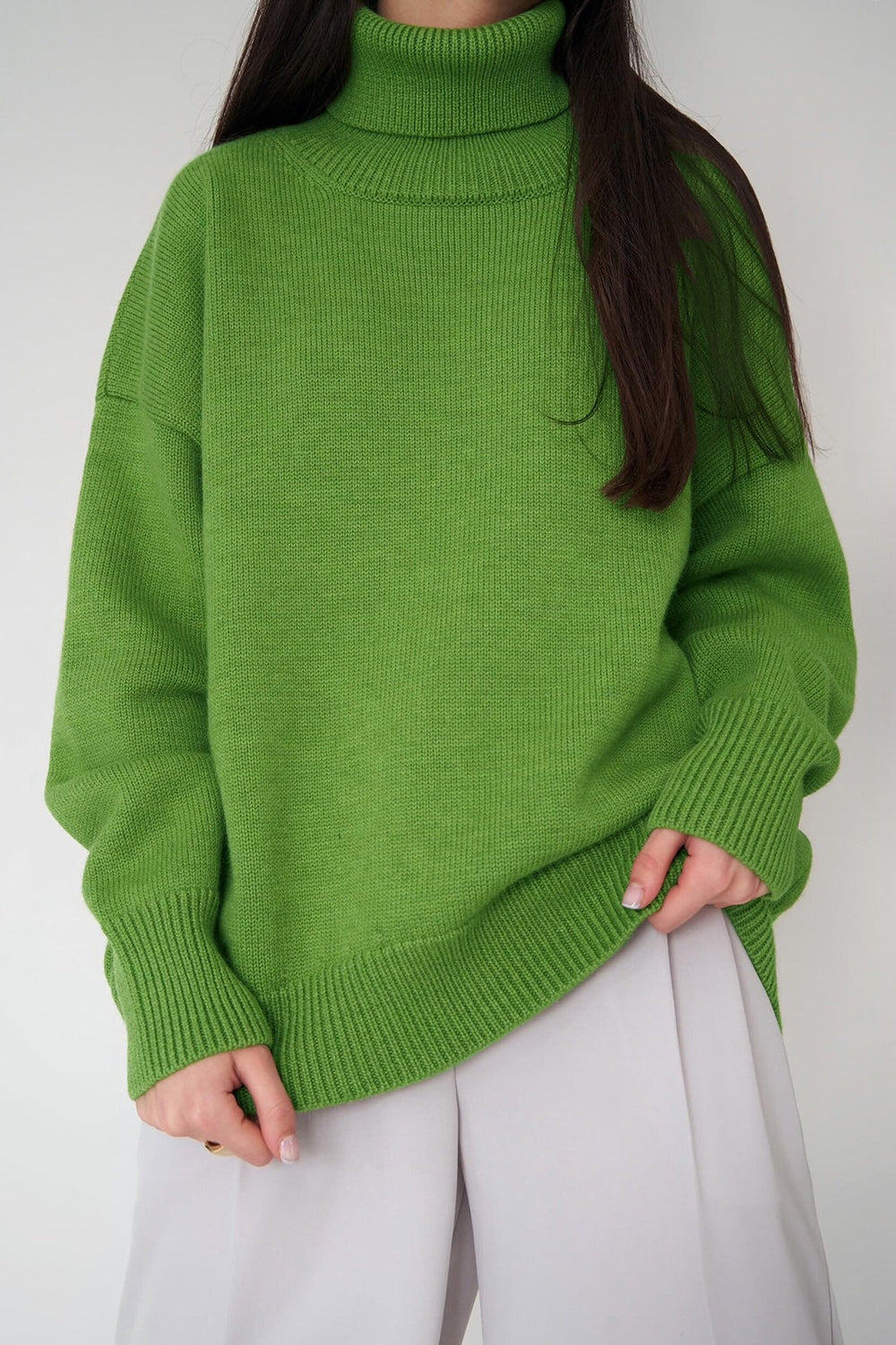 Turtleneck Loose Knit Pullover Sweater