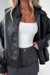 PU Leather Baseball Jacket