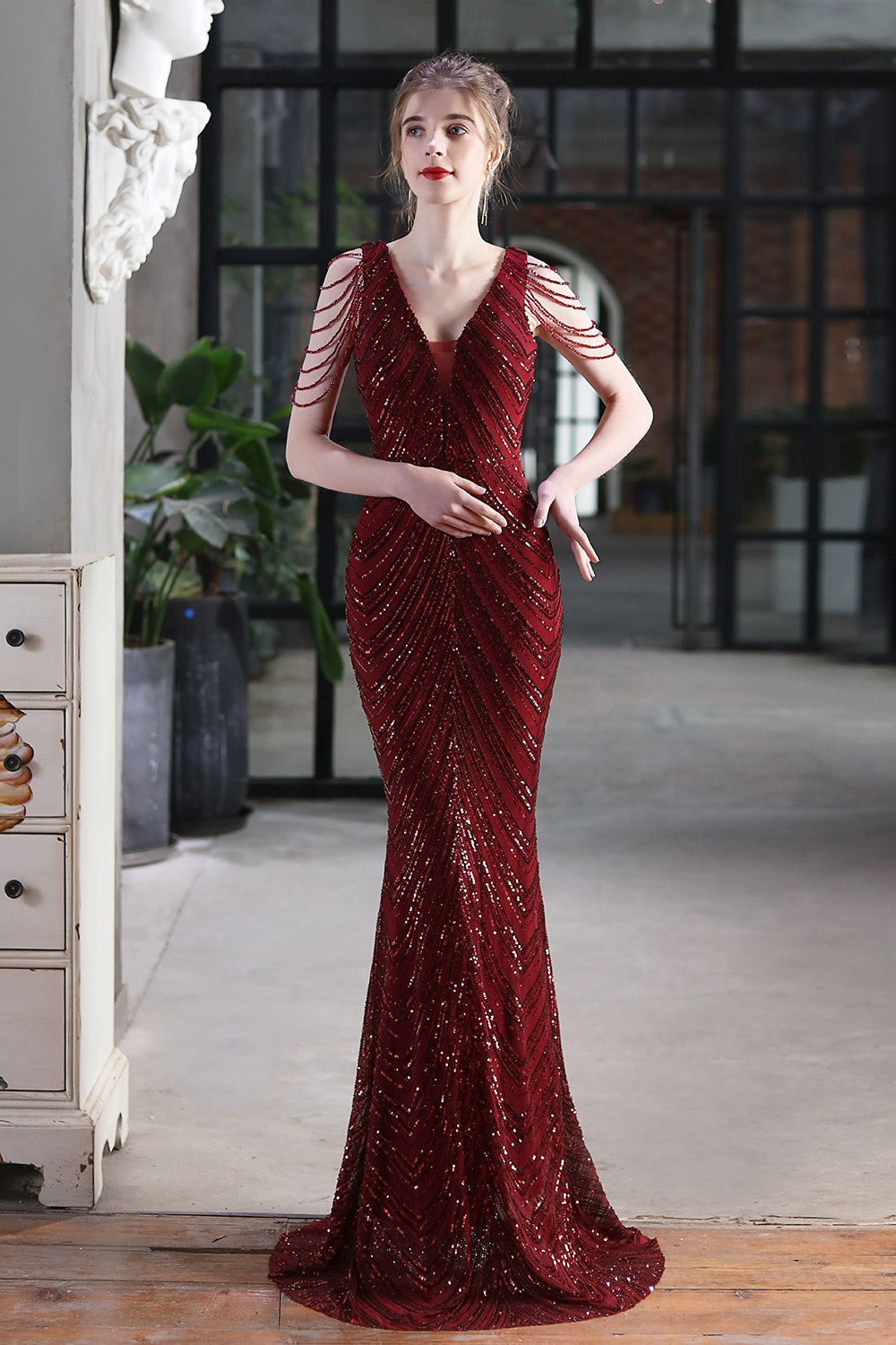 Elegant Sequin Mermaid Party Dress