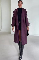 Belted Lapel Wool Overcoat