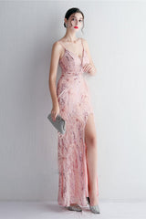 Intricate Beadwork Figure Hugging Gown Formal Dress