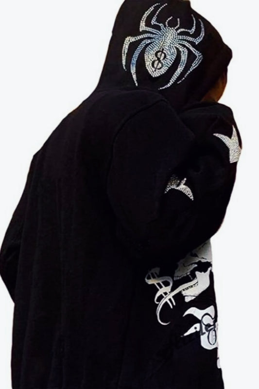 Y2K Graphic Zip Up Hoodie