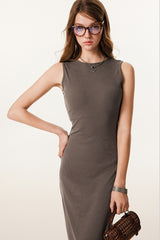 Slim Fitted Knit Tank Sweater Dress