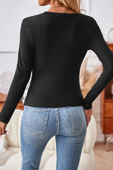 Split-Hem Bodycon Knit Top