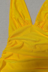 V-Neck Halter Backless Split Maxi Party Dress