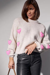 Strawberry Appliqué Chunky Knit Sweater