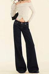 Vintage Streetwear Loose Fit Jeans Dark Blue / XS