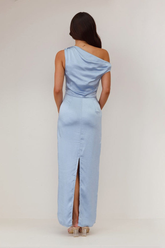 Solid Sleeveless Asymmetric Formal Dress