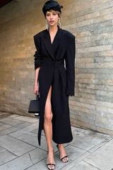 Elegant Longline Belted Trench Overcoat