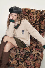 Soft Mohair V Neck Pullover Sweater