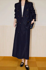 Double Breasted Twill Blazer