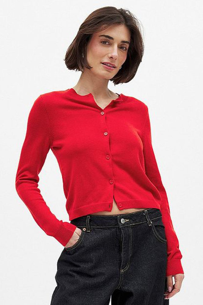 Essential Knit Cardigan S / Red