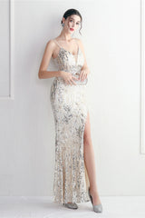 Intricate Beadwork Figure Hugging Gown Formal Dress