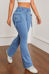 Slim Fit Stretch Flare Jeans Blue / XS