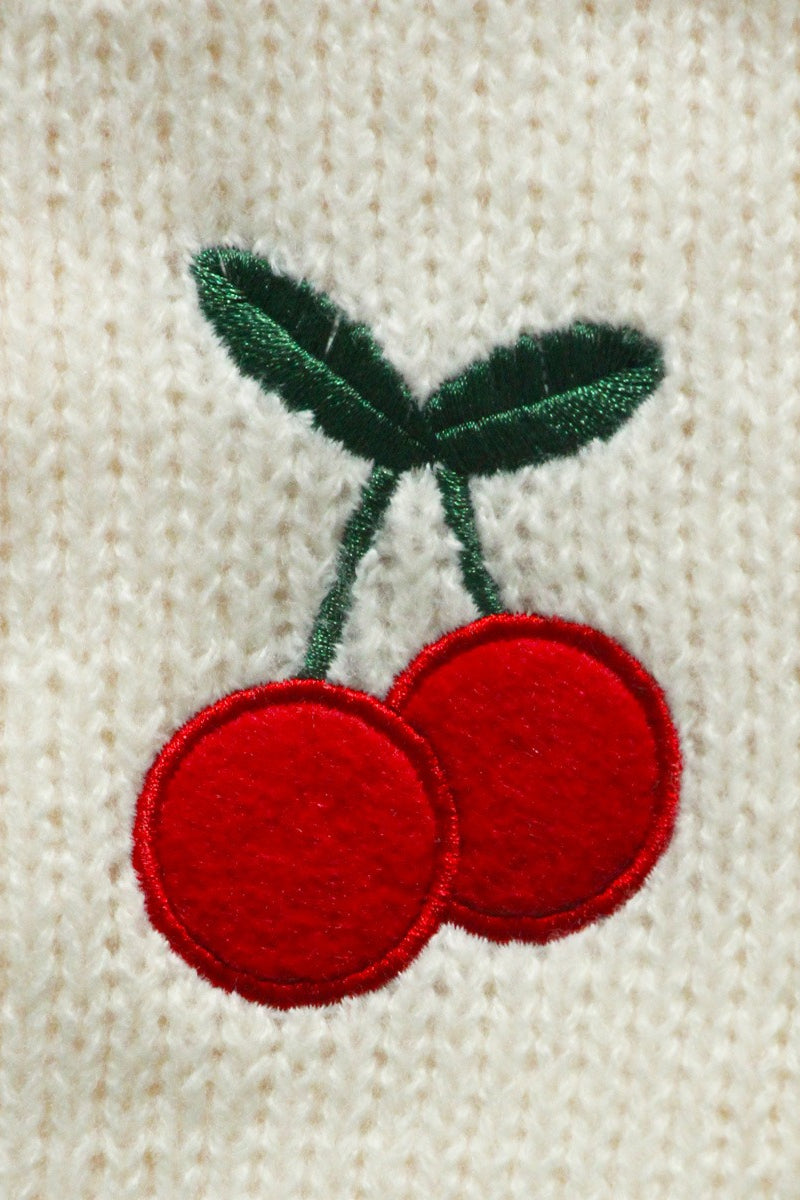 Embroidered Knit Open Front Sweater