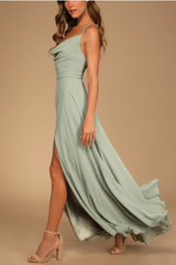 Sexy Halter Backless Maxi Formal Dress