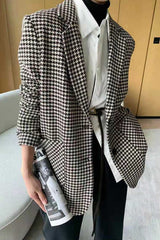 Houndstooth Wool Blazer S / Black