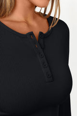 Button-Detail Bodycon Knit Top