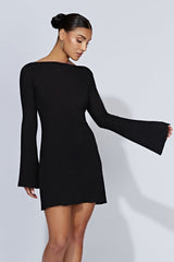 Bell Sleeve Knit Sweater Dress