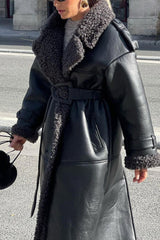 Shearling Lined Belted Overcoat