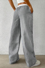 Stripe Plaid Pattern Knit Pants